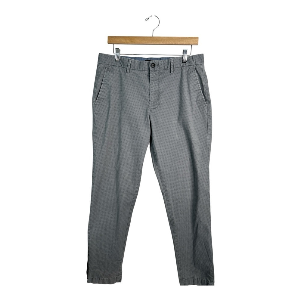 Banana Republic Factory Mason Chino Print Pants Mens Size 34x32 Paris Grey‎